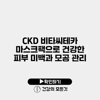 CKD 비타씨테카 마스크팩으로 건강한 피부 미백과 모공 관리