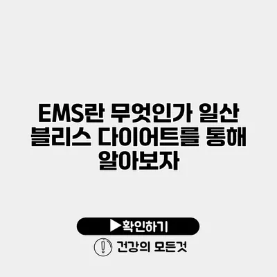 EMS란 무엇인가? 일산 블리스 다이어트를 통해 알아보자