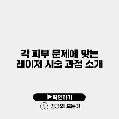 각 피부 문제에 맞는 레이저 시술 과정 소개
