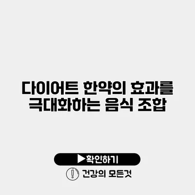 다이어트 한약의 효과를 극대화하는 음식 조합