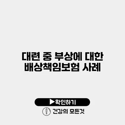 대련 중 부상에 대한 배상책임보험 사례
