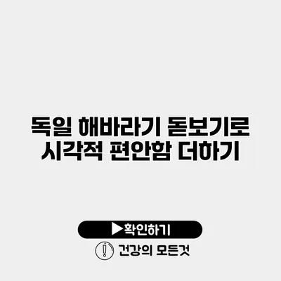 독일 해바라기 돋보기로 시각적 편안함 더하기