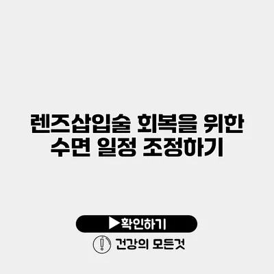렌즈삽입술 회복을 위한 수면 일정 조정하기