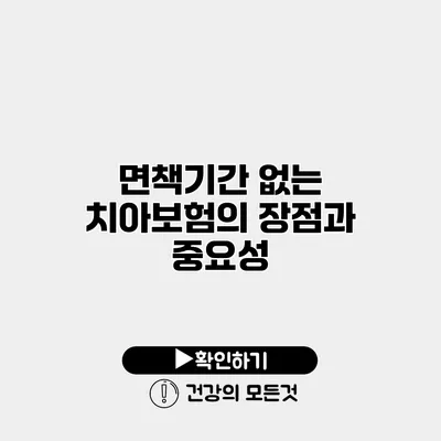 면책기간 없는 치아보험의 장점과 중요성