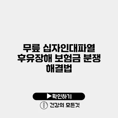 무릎 십자인대파열 후유장해 보험금 분쟁 해결법