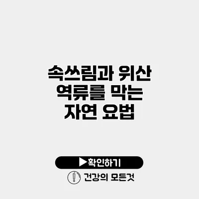 속쓰림과 위산 역류를 막는 자연 요법