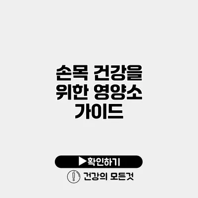 손목 건강을 위한 영양소 가이드