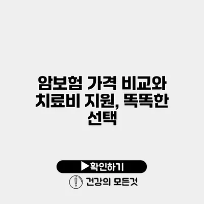 암보험 가격 비교와 치료비 지원, 똑똑한 선택