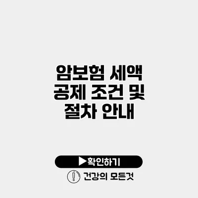 암보험 세액 공제 조건 및 절차 안내