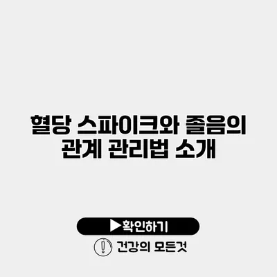 혈당 스파이크와 졸음의 관계 관리법 소개