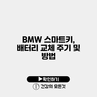 BMW 스마트키, 배터리 교체 주기 및 방법