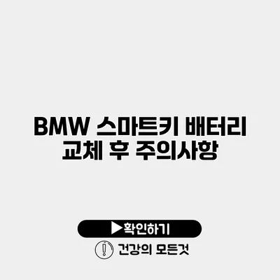 BMW 스마트키 배터리 교체 후 주의사항