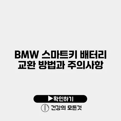 BMW 스마트키 배터리 교환 방법과 주의사항