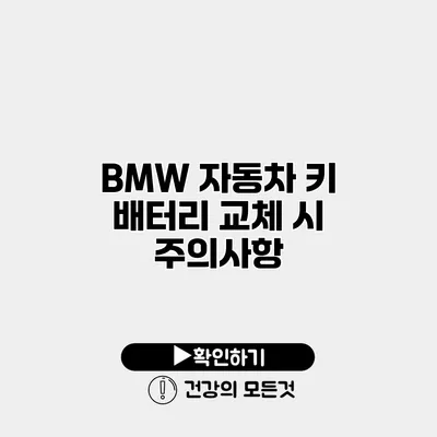 BMW 자동차 키 배터리 교체 시 주의사항
