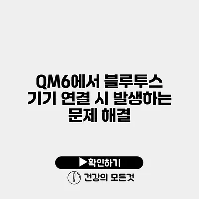 QM6에서 블루투스 기기 연결 시 발생하는 문제 해결