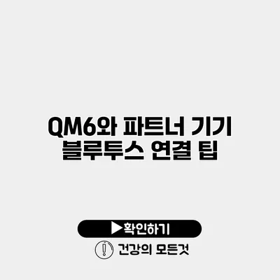 QM6와 파트너 기기 블루투스 연결 팁