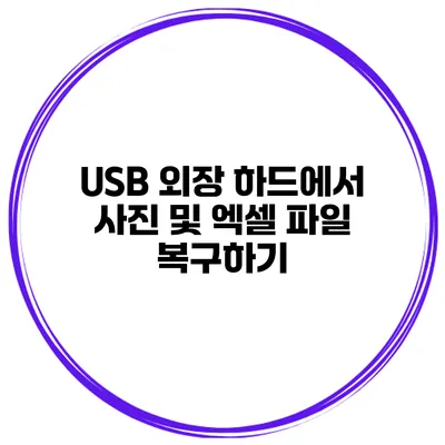 USB 외장 하드에서 사진 및 엑셀 파일 복구하기