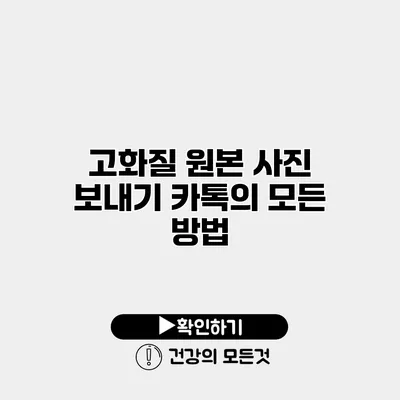 고화질 원본 사진 보내기 카톡의 모든 방법