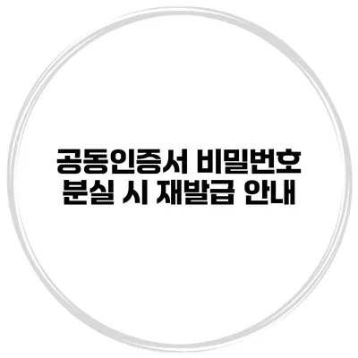 공동인증서 비밀번호 분실 시 재발급 안내