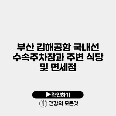 부산 김해공항 국내선 수속주차장과 주변 식당 및 면세점