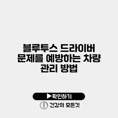 블루투스 드라이버 문제를 예방하는 차량 관리 방법