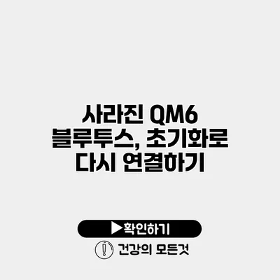 사라진 QM6 블루투스, 초기화로 다시 연결하기