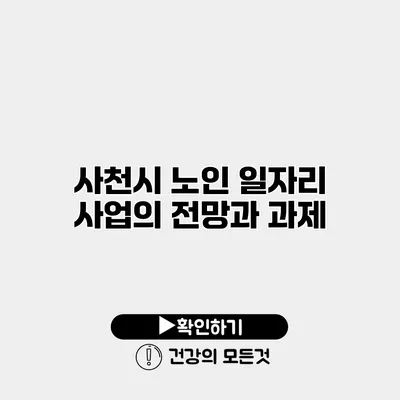 사천시 노인 일자리 사업의 전망과 과제