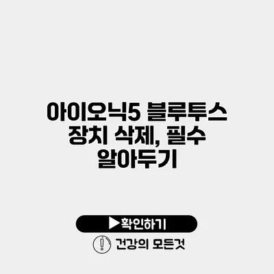아이오닉5 블루투스 장치 삭제, 필수 알아두기