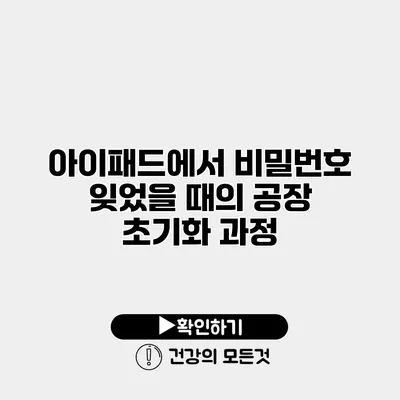 아이패드에서 비밀번호 잊었을 때의 공장 초기화 과정