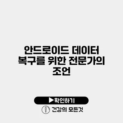 안드로이드 데이터 복구를 위한 전문가의 조언