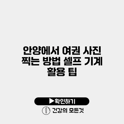안양에서 여권 사진 찍는 방법 셀프 기계 활용 팁