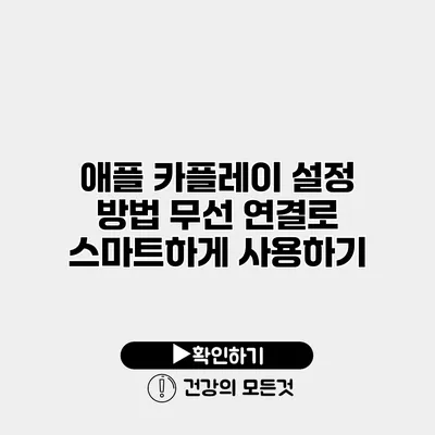 애플 카플레이 설정 방법 무선 연결로 스마트하게 사용하기