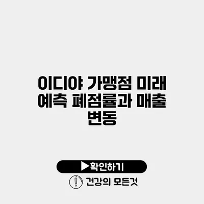 이디야 가맹점 미래 예측 폐점률과 매출 변동