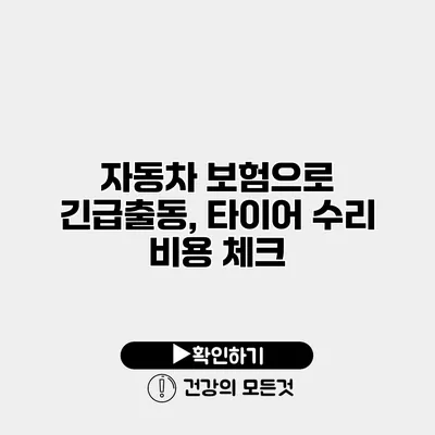 자동차 보험으로 긴급출동, 타이어 수리 비용 체크