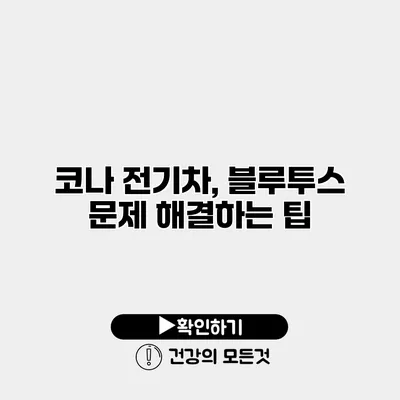 코나 전기차, 블루투스 문제 해결하는 팁