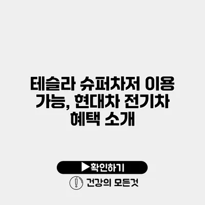 테슬라 슈퍼차저 이용 가능, 현대차 전기차 혜택 소개