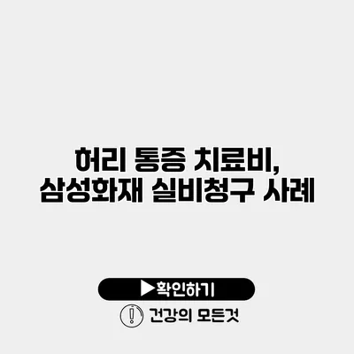 허리 통증 치료비, 삼성화재 실비청구 사례
