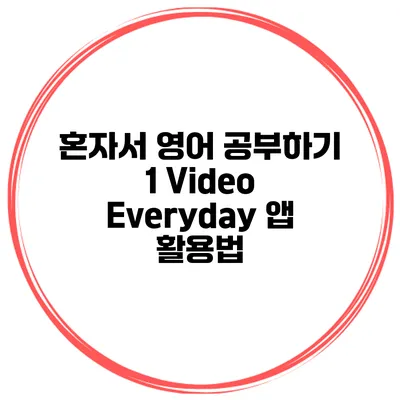 혼자서 영어 공부하기 1 Video Everyday 앱 활용법